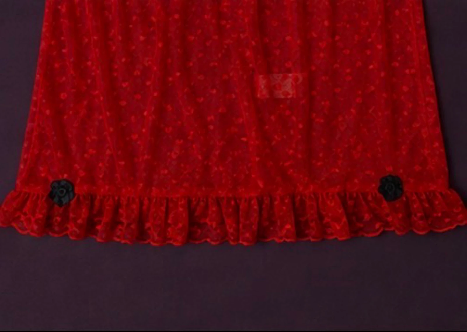 Déshabillé / nuisette en dentelle rouge transparente – Bretelles réglables – photo 2
